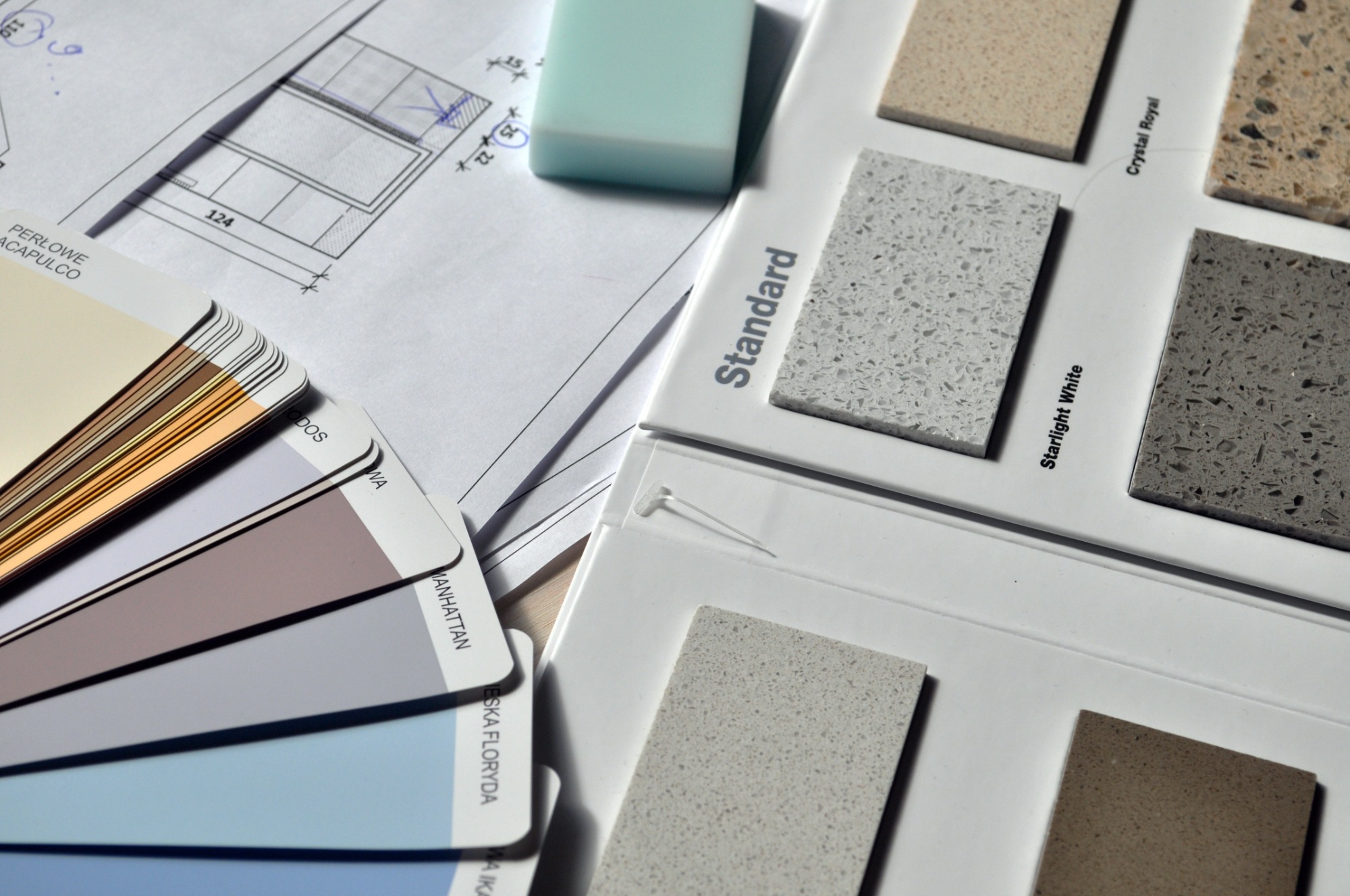 A collage showcasing various types of flooring materials including polished hardwood, glossy ceramic tiles, and a plush carpet